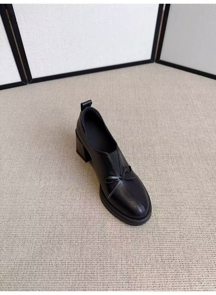 Damen elegante Halbschuhe mit praktischem Schlupfdesign und dekorativem Schleifenakzent EB
