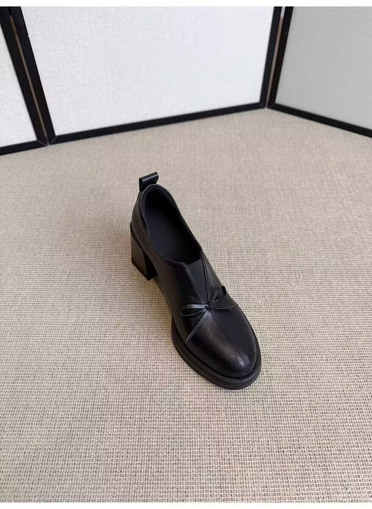 Damen elegante Halbschuhe mit praktischem Schlupfdesign und dekorativem Schleifenakzent EB