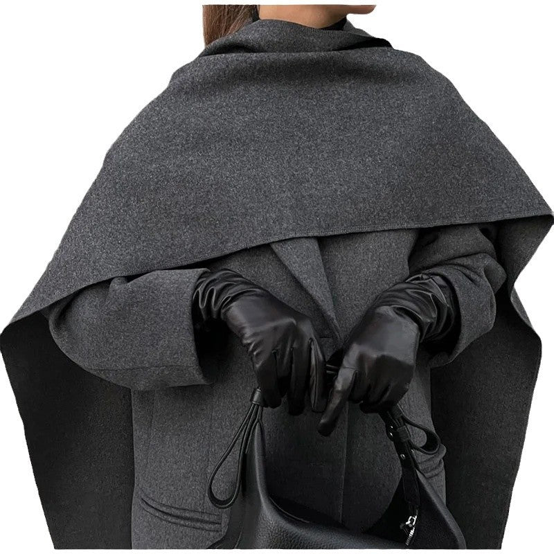 Damen Eleganter Oversize-Mantel mit schickem Kapuzenaufsatz EB