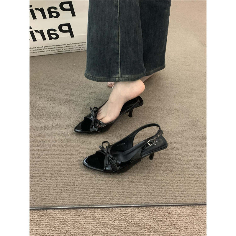 Damen Slingback-Pumps mit zarter Schleifenverzierung EB