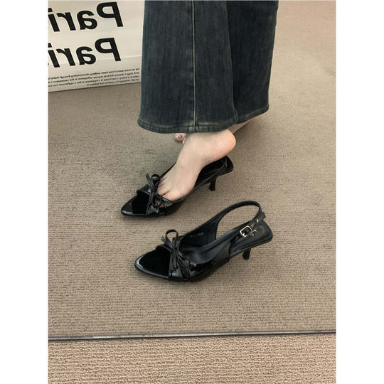 Damen Slingback-Pumps mit zarter Schleifenverzierung EB
