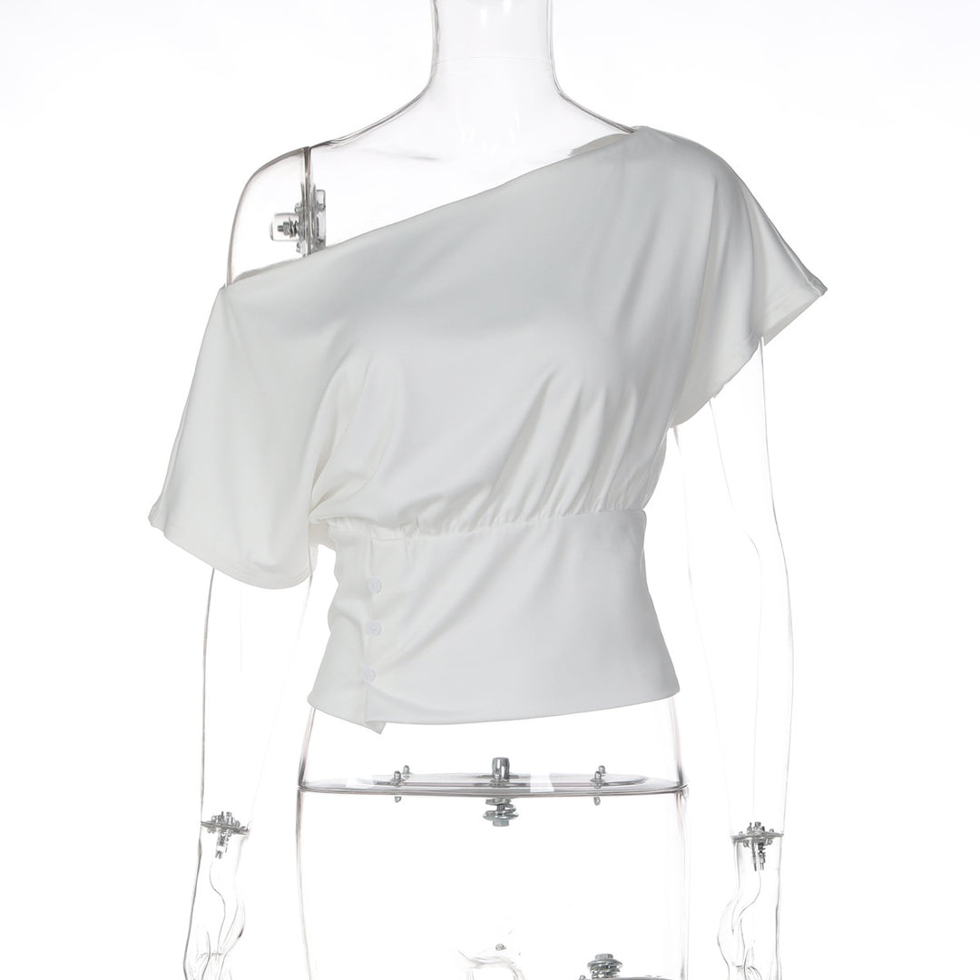 Damen Asymmetrisches Blusenshirt mit raffinierten Drapierungen EB