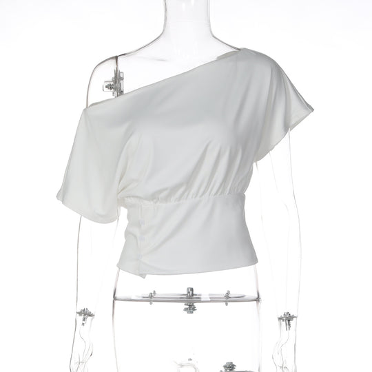 Damen Asymmetrisches Blusenshirt mit raffinierten Drapierungen EB