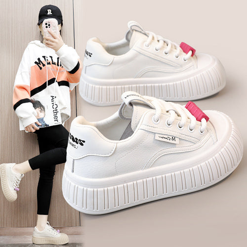 Damen Plateau-Sneaker mit trendiger Gummisohle und bequemer Dämpfung EB