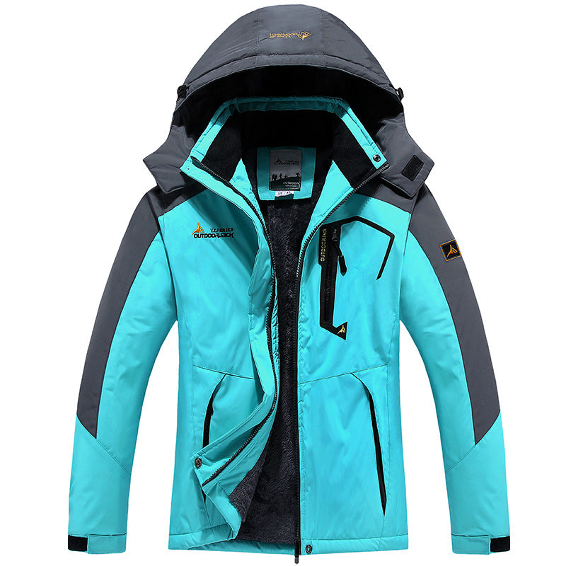 Herren multifunktionale wasserdichte Outdoorjacke mit abnehmbarem Fleece-Innenlayer und verstellbarer Kapuze EB