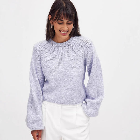 Damen Strickpullover mit offenem Rückendesign und eleganter Schnürung EB