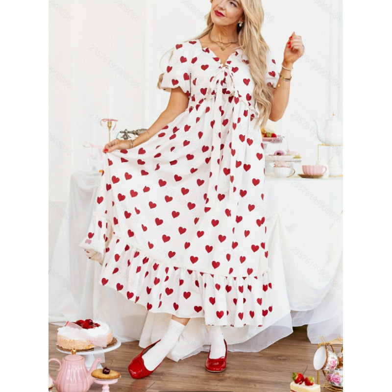 Damen Maxikleid mit Herzen EB