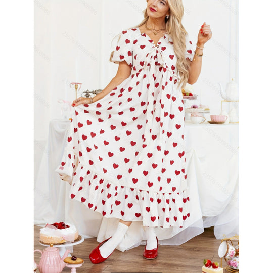 Damen Maxikleid mit Herzen EB