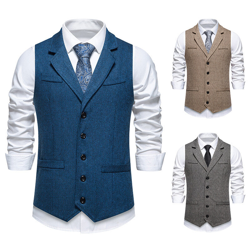 Herren elegante Weste mit geometrischem Muster EB