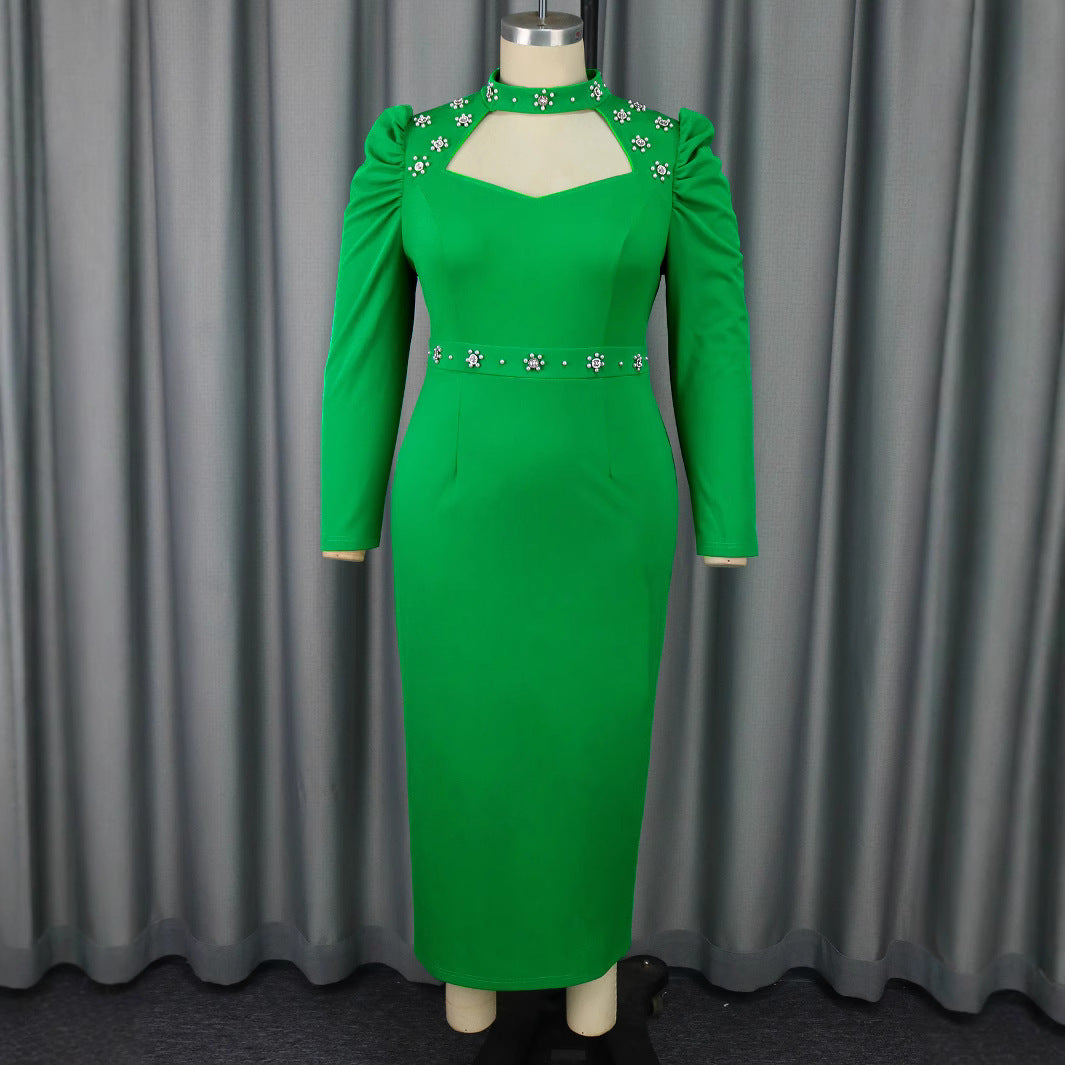 Damen Elegantes Kleid mit asymmetrischen Cut-Outs und blumigen Akzenten EB