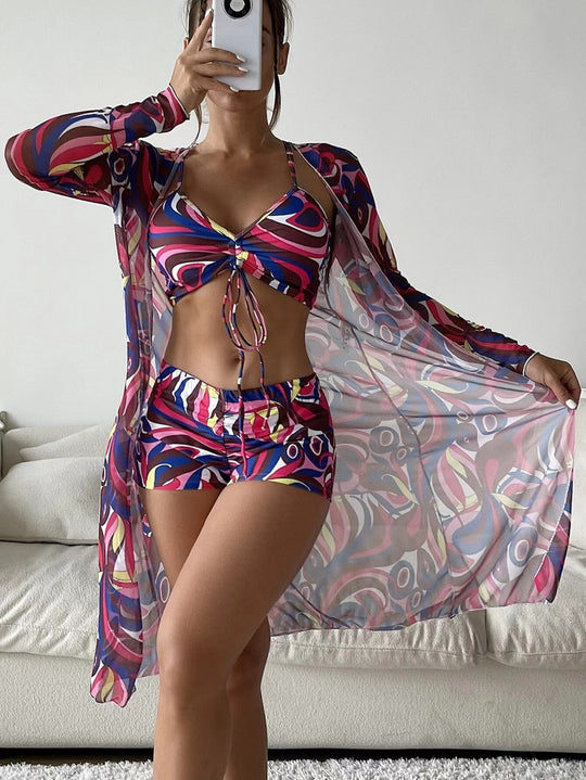 Damen Tankini-Set mit modischem Overshirt EB