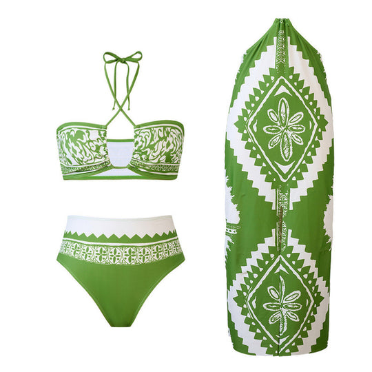 Damen Bikini-Set mit raffiniertem Wickeldesign und trendigem Mustermix EB