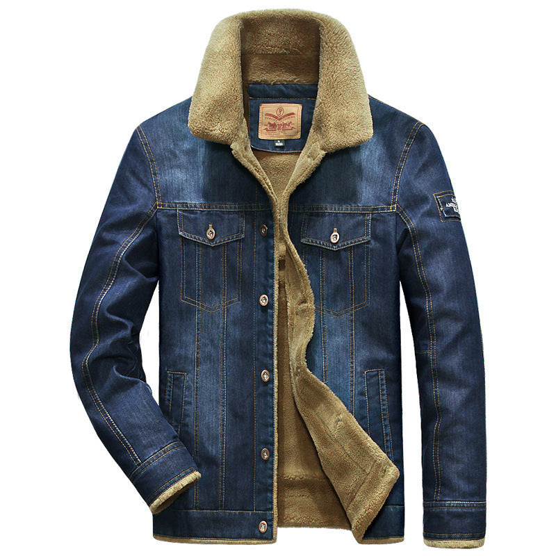 Herren Jeansjacke mit durchgehendem Sherpa‑Futter und klassischem Hemdkragen EB