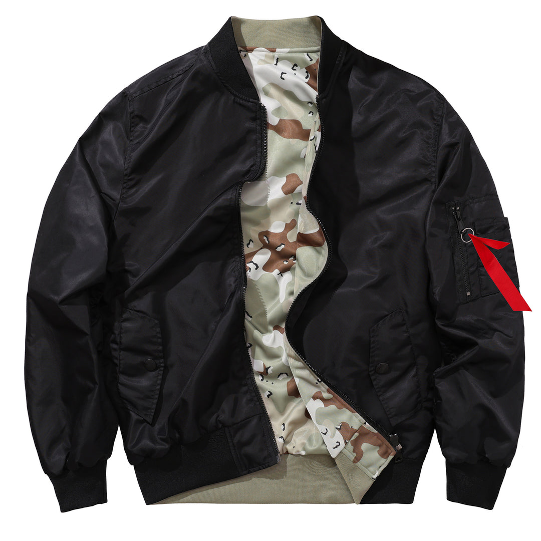 Men's  reversible lightweight insulated bomber jacket with sleeve utility pocket EB