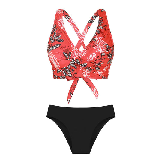 Damen Zweiteiliger Badeanzug mit floralem Design EB