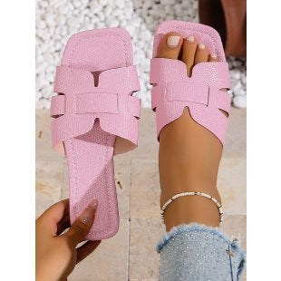 Damen Komfortable Slip-On Sandalen mit modischen Riemen EB