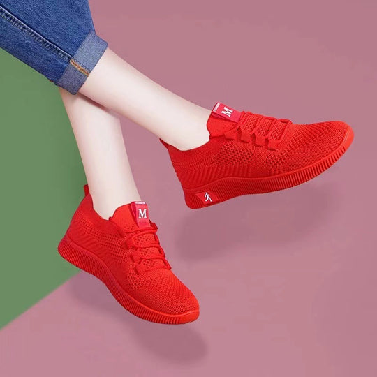 Damen Sportliche Sneaker mit atmungsaktiver Mesh-Oberfläche und elastischem Design EB