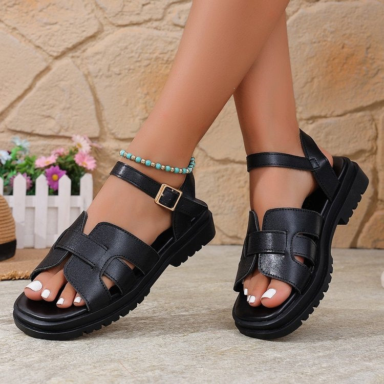 Damen Komfortable Sandalen mit modischem Riemendesign EB