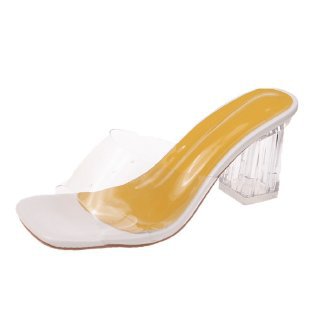 Damen Transparente Blockabsatz-Sandalen EB