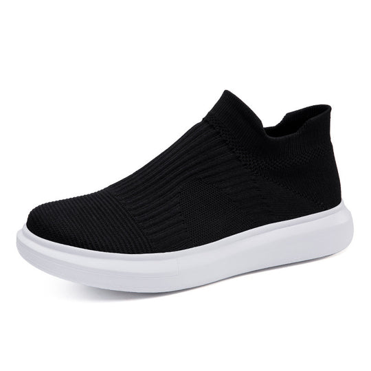 Damen Modische Strick-Sneaker mit hohem Schaft und flexibler Sohle EB