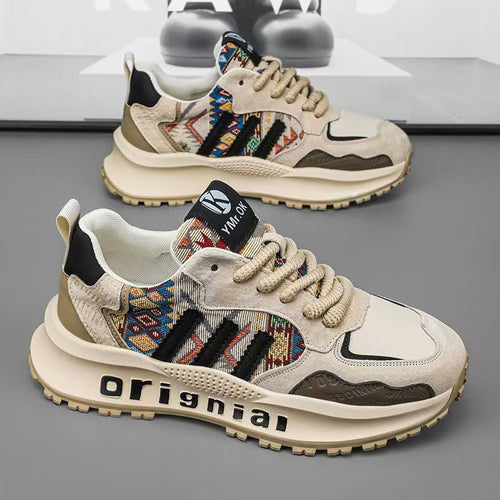 Damen Bequeme und modische Sneakers mit farbiger Stickerei EB
