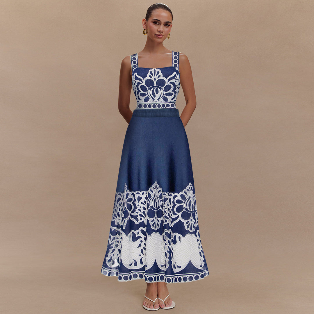 Damen eleganter einteiliger Badeanzug mit aufwendiger Spitzenverzierung EB