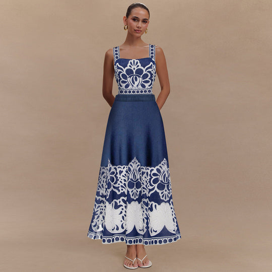 Damen eleganter einteiliger Badeanzug mit aufwendiger Spitzenverzierung EB