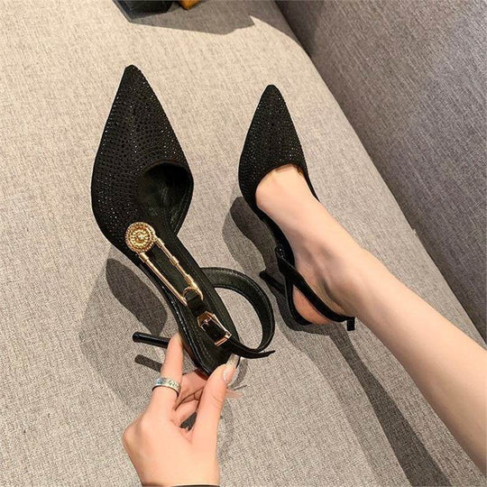 Damen Slingback High Heels mit elegantem Metallakzent EB