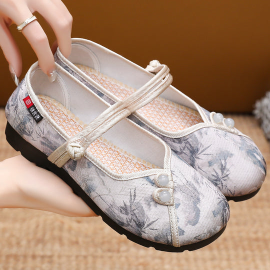 Damen ballerina Schuhe mit floralem Design EB