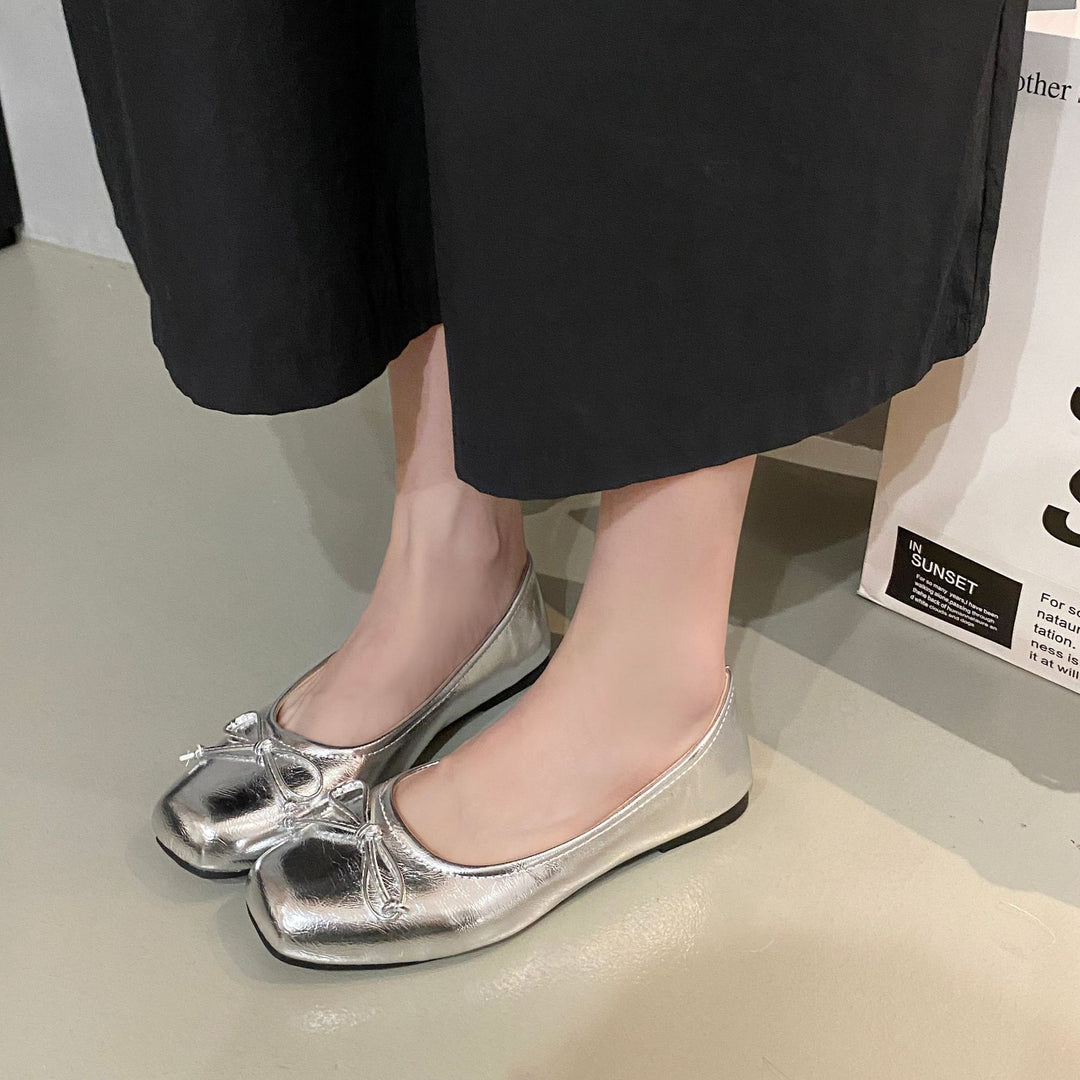 Damen Elegante und bequeme Ballerinas mit dekorativen Schleifen-Details EB