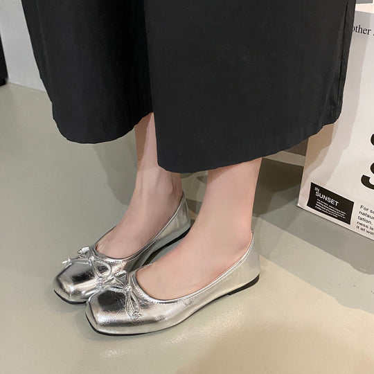 Damen Elegante und bequeme Ballerinas mit dekorativen Schleifen-Details EB