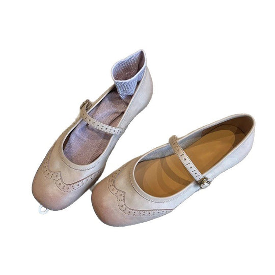 Damen Elegante Ballerinas mit verstellbarem Riemen und modischem Detail EB