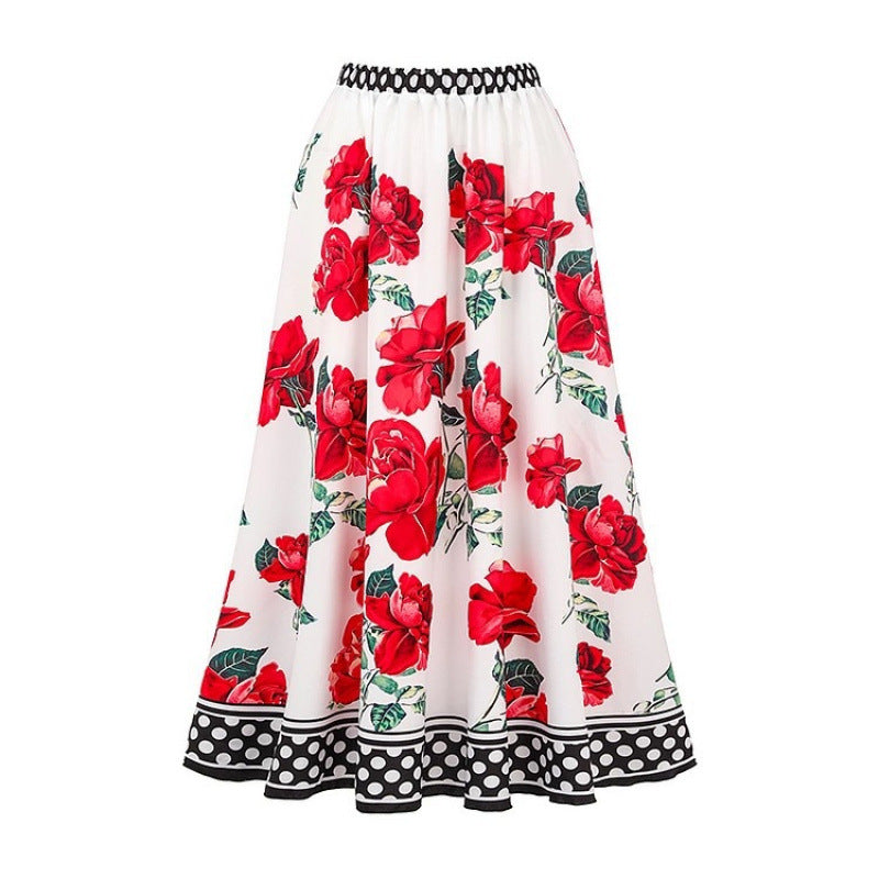 Damen Badeanzug mit Rüschendetails und floralem Überrock EB