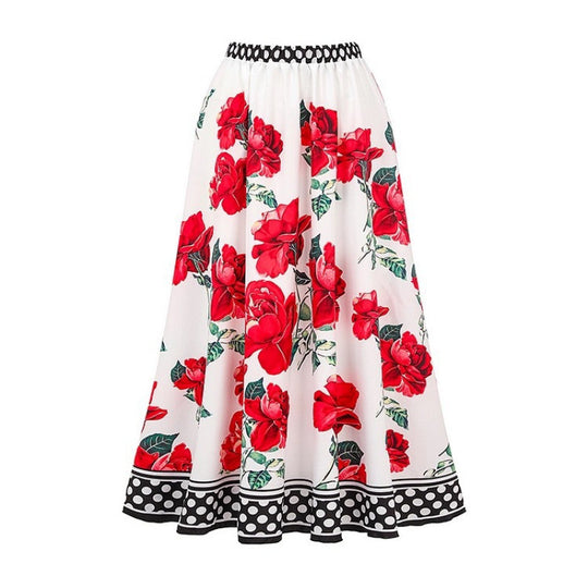 Damen Badeanzug mit Rüschendetails und floralem Überrock EB