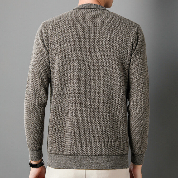 Herren Strukturierter Pullover mit Rundhalsausschnitt und hochwertiger Stricktextur EB