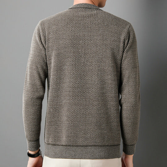 Herren Strukturierter Pullover mit Rundhalsausschnitt und hochwertiger Stricktextur EB