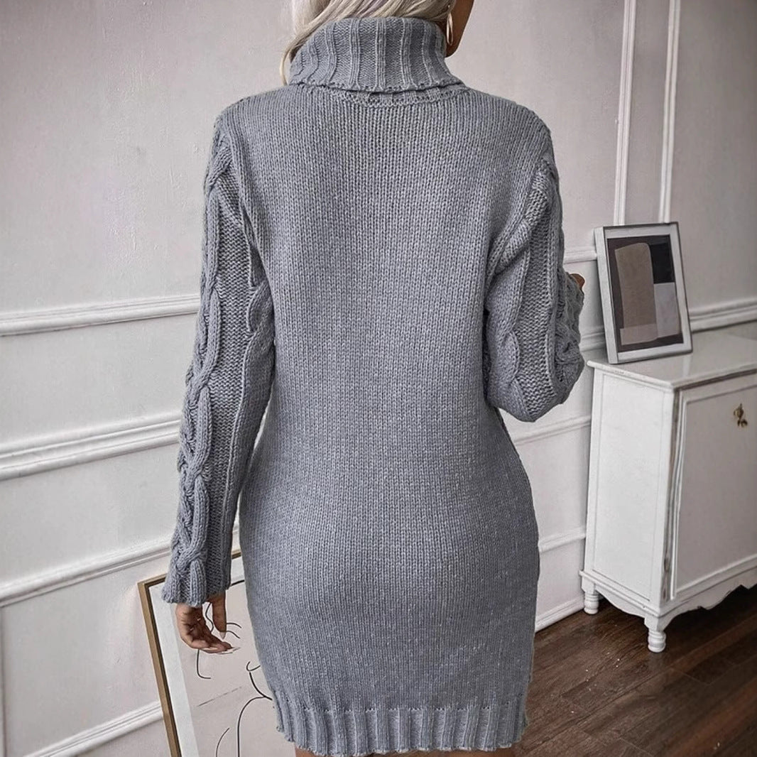 Damen Strickkleid mit elegantem Zopfdesign EB