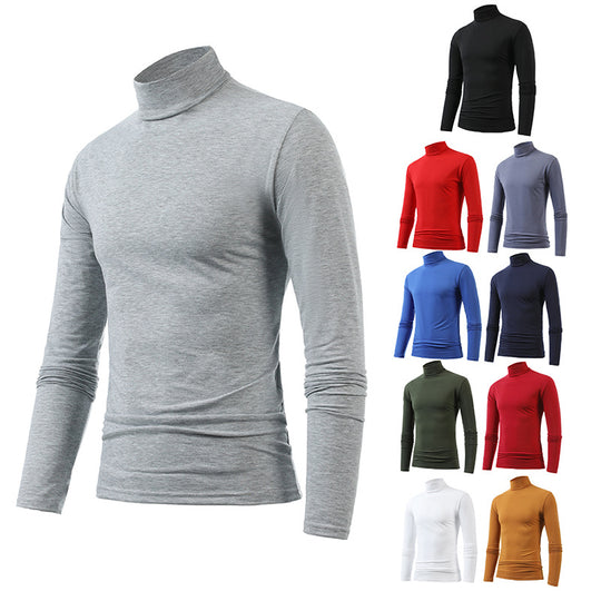 Herren nan schlankes Rollkragen-Langarmshirt aus feinem Baumwoll-Stretch Slim Fit EB