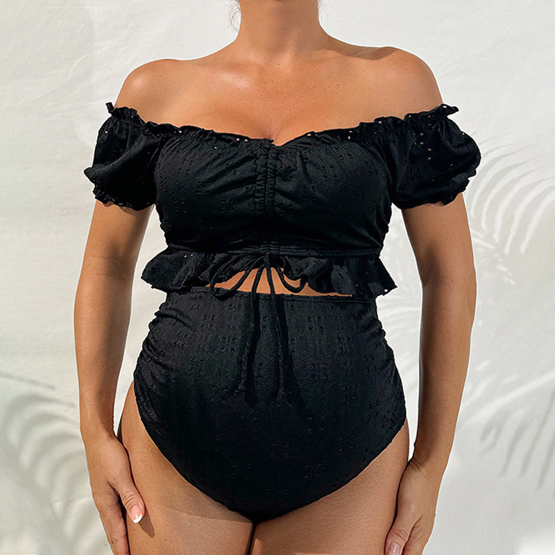 Damen Schwangerschaftsbikini-Set mit modischem Rüschendesign EB