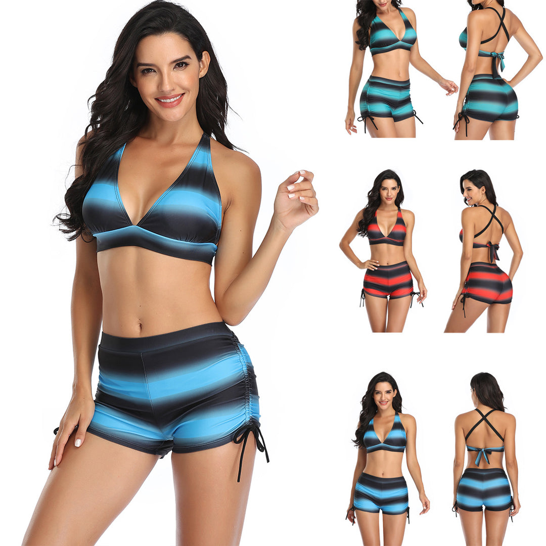 Damen Sportliches Bikini-Set mit hoch geschnittenem Höschen und raffinierten Cut-Out-Details EB