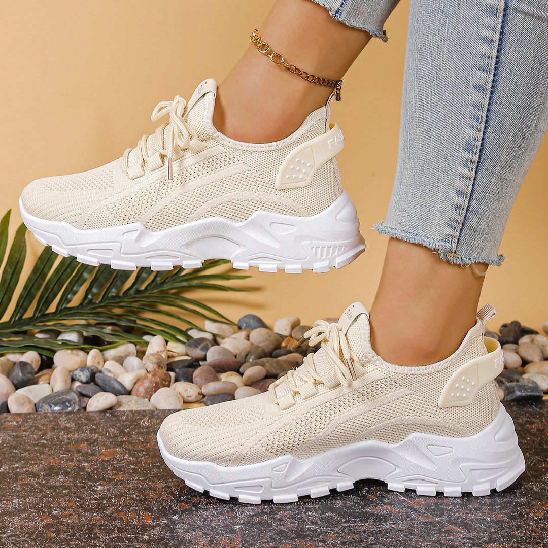 Damen Sportliche Mesh Sneakers mit dämpfender Sohle und atmungsaktiver Konstruktion EB