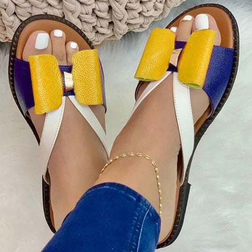 Damen Stylische Riemensandalen mit auffälligem Schleifen-Design EB