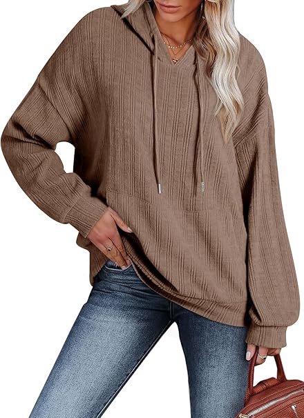 Damen Oversized Kapuzenpullover mit strukturiertem Design EB