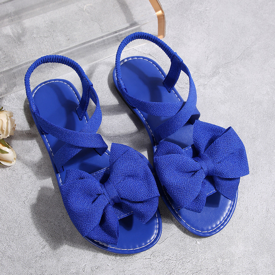 Damen Sandalen mit dekorativer Schleife und elastischen Riemen EB