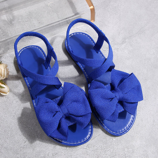 Damen Sandalen mit dekorativer Schleife und elastischen Riemen EB