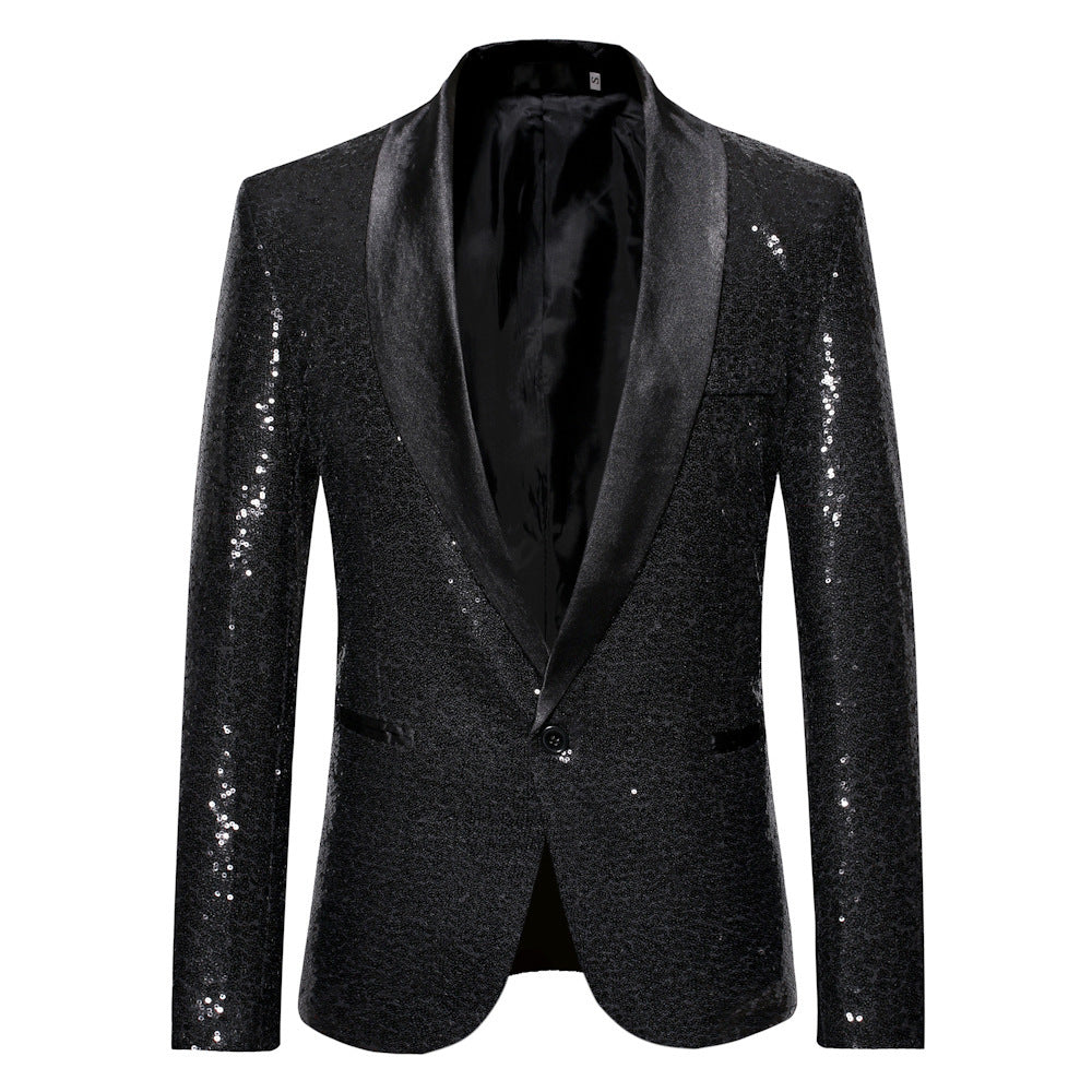 Herren eleganter Pailletten Blazer im modernen Schnitt EB