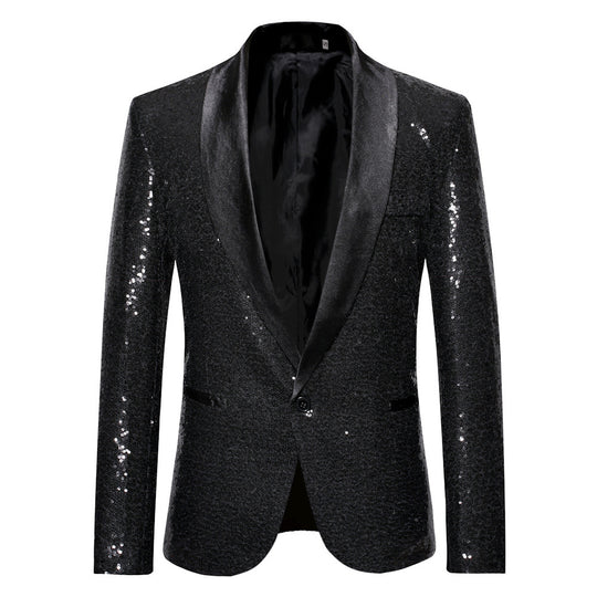Herren eleganter Pailletten Blazer im modernen Schnitt EB