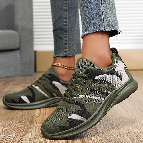 Damen sportive Sneaker mit elastischem Mesh-Obermaterial und rutschfester Sohle EB