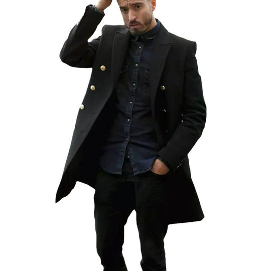 Herren eleganter Doppelreihiger Mantel EB