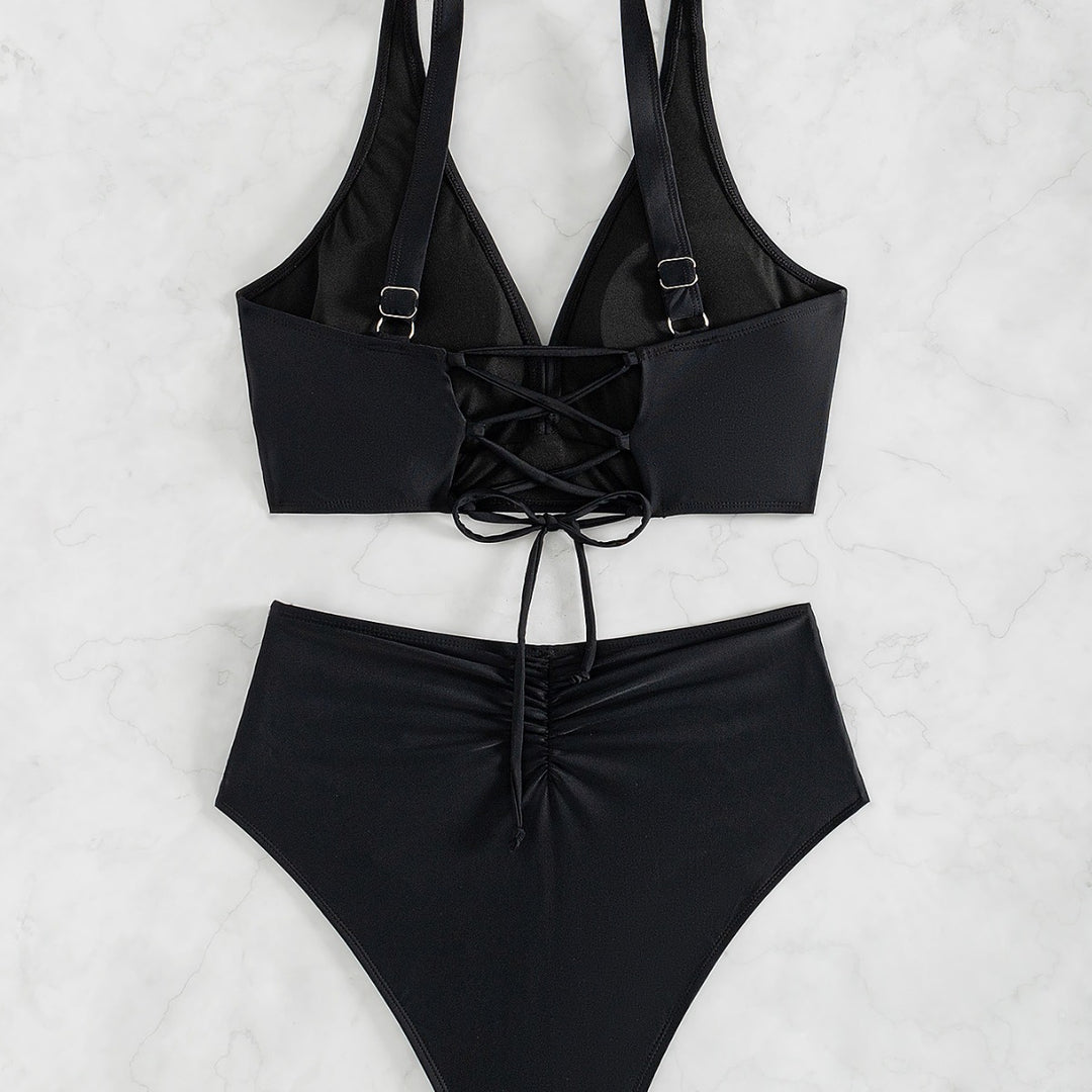Damen Hochtaillierter Bade-Bikini EB